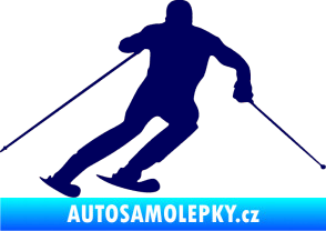 Samolepka Lyžař 003 pravá tmavě modrá