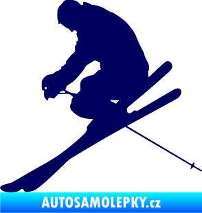 Samolepka Lyžař 005 levá tmavě modrá