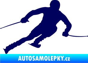 Samolepka Lyžař 012 pravá tmavě modrá