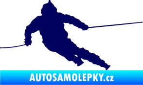 Samolepka Lyžař 015 levá tmavě modrá