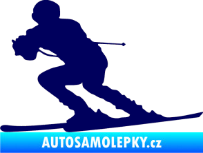 Samolepka Lyžař 017 levá tmavě modrá