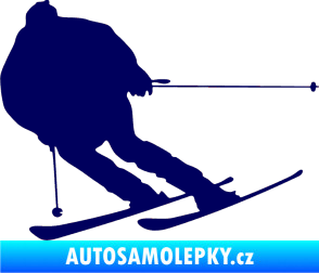 Samolepka Lyžař 019 levá tmavě modrá