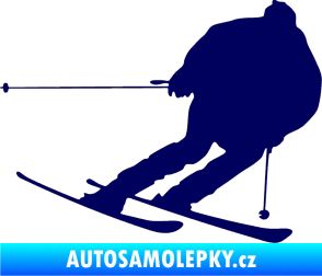 Samolepka Lyžař 019 pravá tmavě modrá
