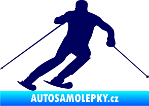 Samolepka Lyžař 021 pravá tmavě modrá