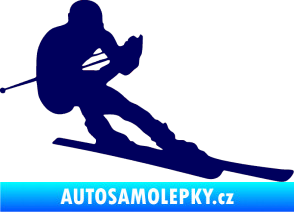 Samolepka Lyžař 022 pravá tmavě modrá