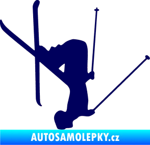 Samolepka Lyžař 023 pravá tmavě modrá