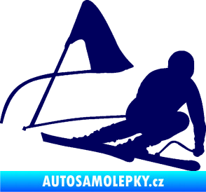 Samolepka Lyžař 025 pravá tmavě modrá