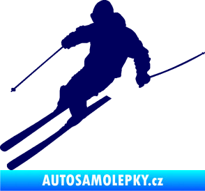 Samolepka Lyžař 027 levá tmavě modrá