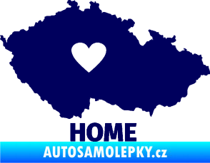 Samolepka Mapa České republiky 004 home tmavě modrá