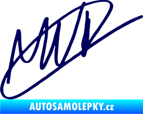 Samolepka Max Verstapen podpis tmavě modrá