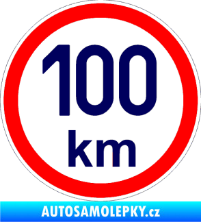 Samolepka Maximální rychlost 100km - nejvyšší konstrukční rychlost tmavě modrá