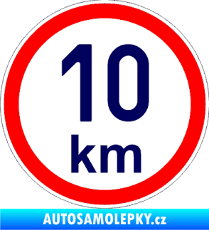 Samolepka Maximální rychlost 10km - nejvyšší konstrukční rychlost tmavě modrá