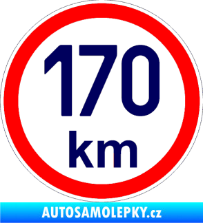 Samolepka Maximální rychlost 170km - nejvyšší konstrukční rychlost tmavě modrá