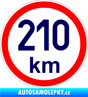 Samolepka Maximální rychlost 210km - nejvyšší konstrukční rychlost tmavě modrá