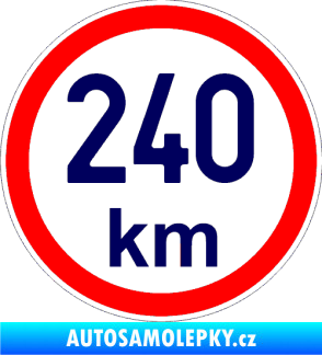 Samolepka Maximální rychlost 240km - nejvyšší konstrukční rychlost tmavě modrá