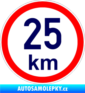 Samolepka Maximální rychlost 25km - nejvyšší konstrukční rychlost tmavě modrá