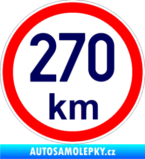 Samolepka Maximální rychlost 270km - nejvyšší konstrukční rychlost tmavě modrá