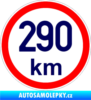 Samolepka Maximální rychlost 290km - nejvyšší konstrukční rychlost tmavě modrá