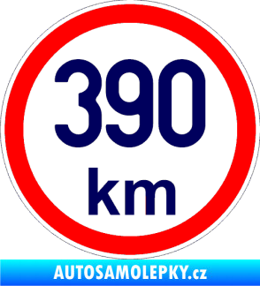 Samolepka Maximální rychlost 390km - nejvyšší konstrukční rychlost tmavě modrá