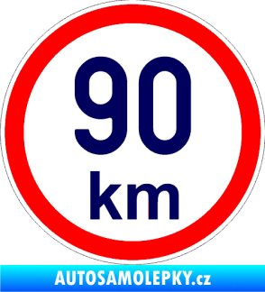Samolepka Maximální rychlost 90km - nejvyšší konstrukční rychlost tmavě modrá