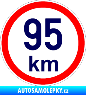 Samolepka Maximální rychlost 95km - nejvyšší konstrukční rychlost tmavě modrá