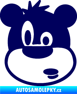 Samolepka Medvěd 003 levá kreslená hlava tmavě modrá