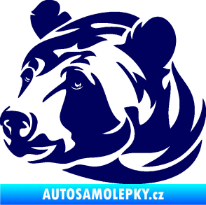 Samolepka Medvěd 007 levá hlava tmavě modrá
