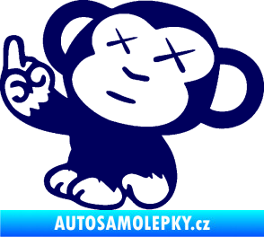 Samolepka Monkey Fuck Off JDM levá tmavě modrá
