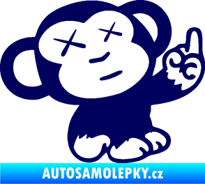 Samolepka Monkey Fuck Off JDM pravá tmavě modrá