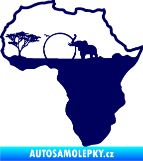 Samolepka Motiv Afrika 002 slon tmavě modrá