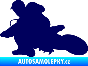 Samolepka Motorka 005 levá motokros tmavě modrá
