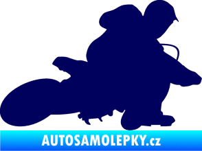 Samolepka Motorka 005 pravá motokros tmavě modrá