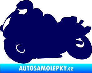 Samolepka Motorka 006 levá silniční motorky tmavě modrá