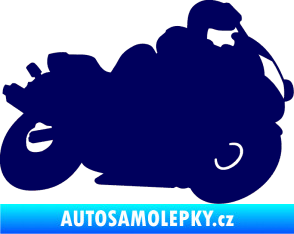 Samolepka Motorka 006 pravá silniční motorky tmavě modrá
