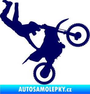 Samolepka Motorka 008 pravá motokros freestyle tmavě modrá