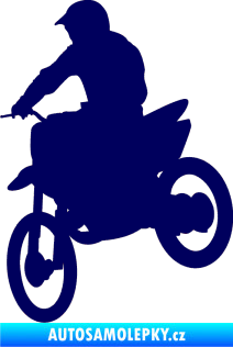 Samolepka Motorka 014 levá motokros tmavě modrá