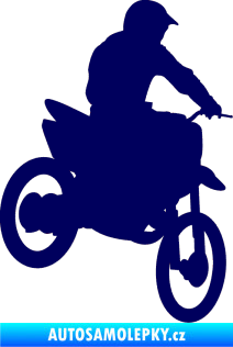 Samolepka Motorka 014 pravá motokros tmavě modrá