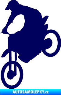 Samolepka Motorka 016 levá motokros tmavě modrá
