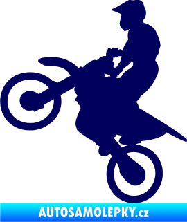 Samolepka Motorka 024 levá motokros tmavě modrá