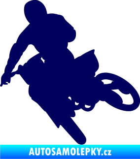 Samolepka Motorka 025 levá motokros tmavě modrá