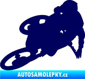 Samolepka Motorka 026 levá motokros freestyle tmavě modrá