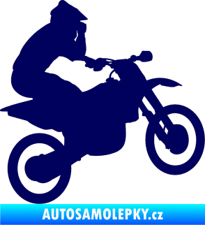 Samolepka Motorka 027 pravá motokros tmavě modrá