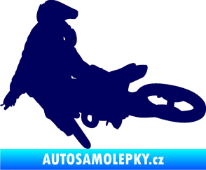 Samolepka Motorka 028 levá motokros tmavě modrá