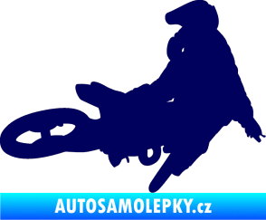 Samolepka Motorka 028 pravá motokros tmavě modrá