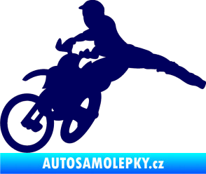 Samolepka Motorka 030 levá motokros tmavě modrá
