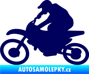 Samolepka Motorka 031 levá motokros tmavě modrá