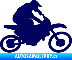Samolepka Motorka 031 pravá motokros tmavě modrá