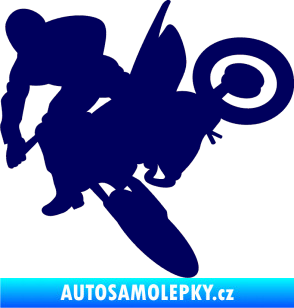 Samolepka Motorka 033 levá motokros tmavě modrá