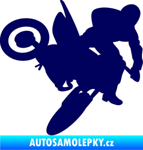 Samolepka Motorka 033 pravá motokros tmavě modrá