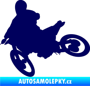 Samolepka Motorka 034 levá motokros tmavě modrá